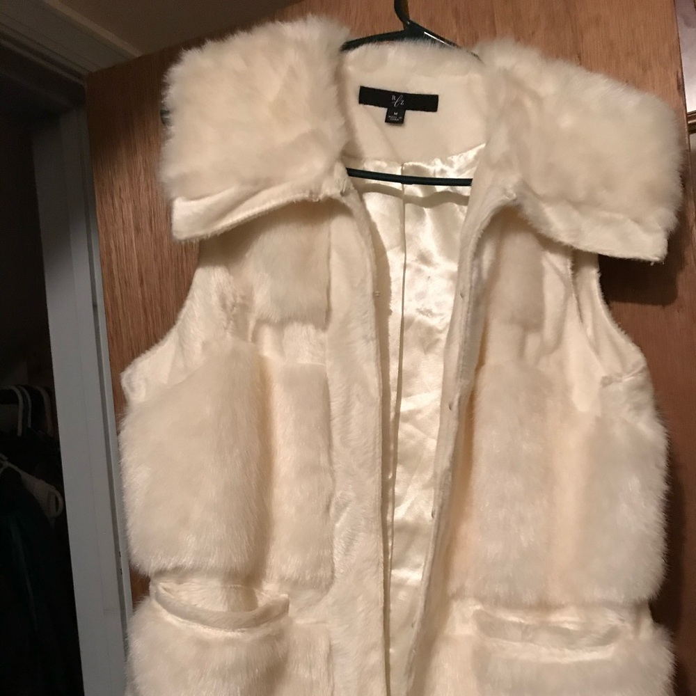 White Faux Fur Vest